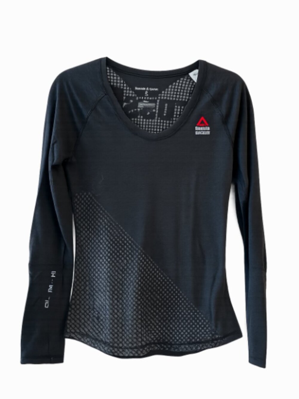 Reebok CrossFit "Forging Elite Fitness" Long Sleeve Graphic Tee in Charcoal - S